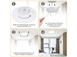 Lâmpada de Teto 24W com Instalação Fácil | S/MARCA