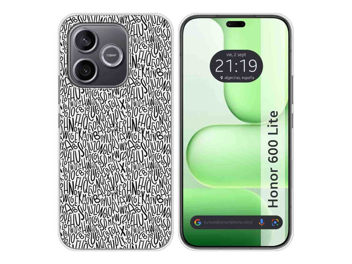 Capa Tumundosmartphone De Silicone Para Honor 600 Lite 5g Com Design De Letras E Desenhos
