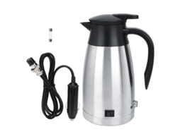 Chaleira elétrica para carro 12v/24v 1000ml aço inox anti escorregamento tampa segura | S/MARCA