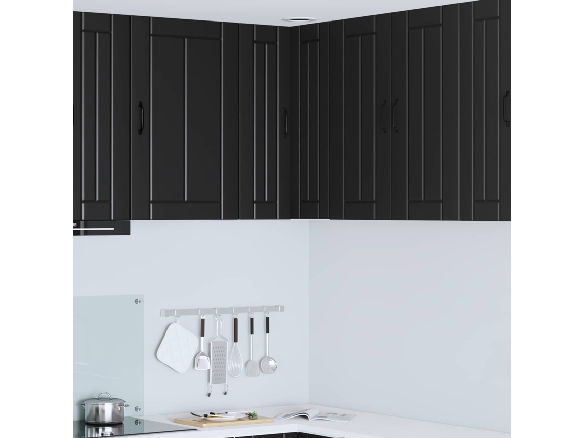 Vidaxl Armário De Canto De Parede Lucca Preto 57 X 57 X 80 Cm