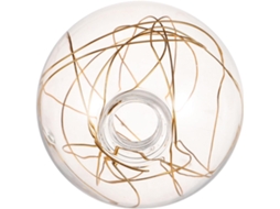 Globo de Vidro Transparente Ø100 Mm com Fio de Alumínio Dourado para Lâmpada Pequena G9 SFUSHOS