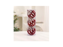 Conjunto De Presente De Pingente De Natal, 3 Unidades De Corteado De Veludo Bordeaux De 8cm Igvtrade