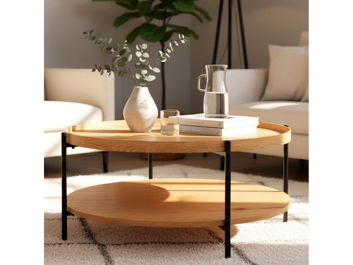 Mesa De Centro Corbitan Ø 80 Cm Natura