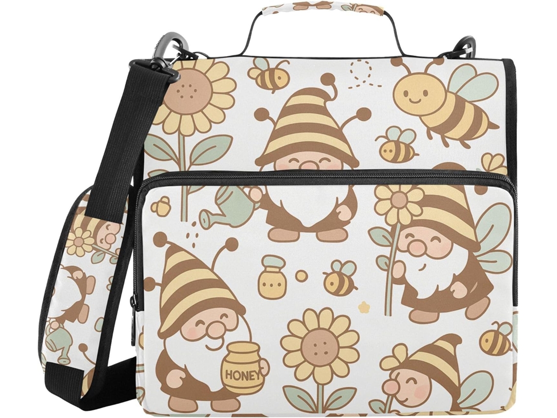 Pasta Com Zíper E Alça, Vários Bolsos, 3, 8cm 1, 5 Polegadas, 3 Estojos Em Formato De Sino, Pasta Material Escolar