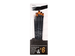 Conjunto de 6 pincéis acrílicos com cerdas macias de nylon, multiuso, profissionais, para aquarela, para estudantes e artistas, com pontas variadas.