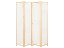 Vidaxl Divisória De Quarto Com 4 Painéis 160x170x4 Cm Tecido Cor Creme