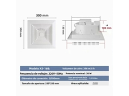 Ventilador De Teto (10 Polegadas) Projetado Especificamente Para Cozinhas E Banheiros, Com Grande Volume De Ar E Forte Sucção.