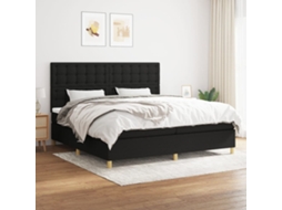 Vidaxl Cama Com Molas/colchão 200x200 Cm Tecido Preto