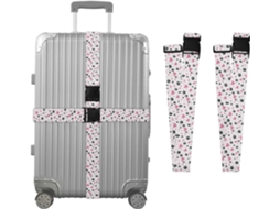 Conjunto De 2 Cintas Bagagem Com Estampa Pegadas Para Malas, Cintas De Viagem, Acessórios Para Cintos, Conector De