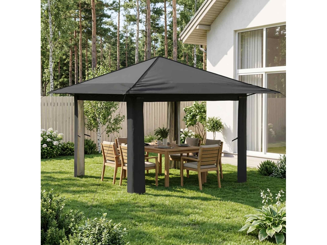 Vidaxl Gazebo Sem Lado Cinzento-claro E Antracite