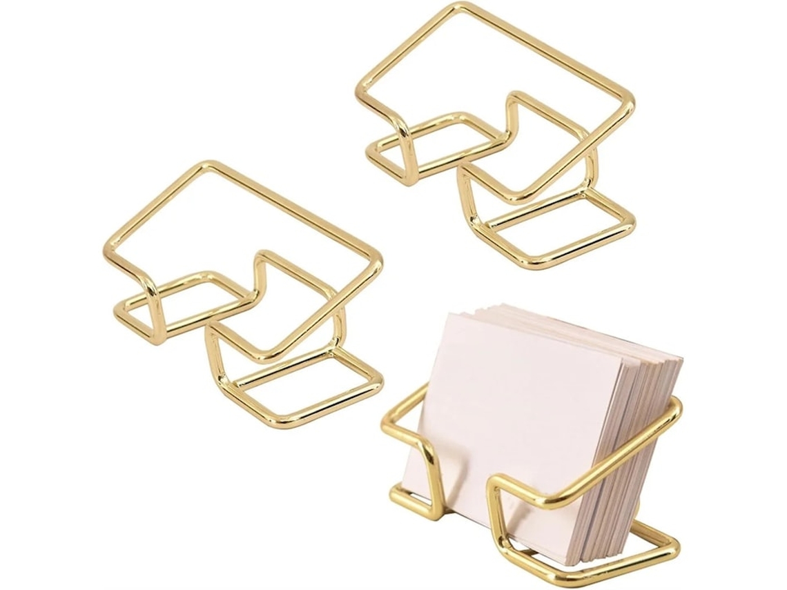 Porta-cartões 3 Peças Organizador Metálico Dourado Escritório