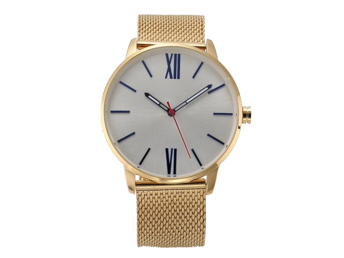 Relógio Masculino de Pulso Analógico com Pulseira de Aço Resistente À Água Quartzo 2