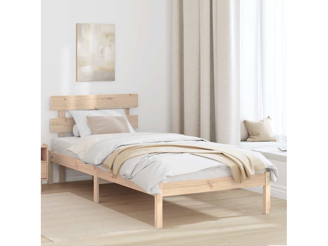 Vidaxl Estrutura Da Cama Castanho 100 X 200 Cm Madeira De Pinho Maciça