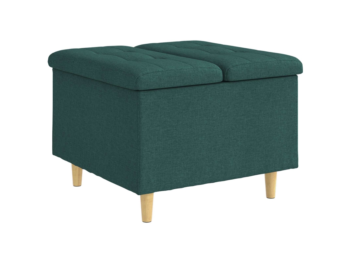 Maison Exclusive - Otoman Com Armazenamento Verde Escuro 60 X 60 X 45 Cm Tecido