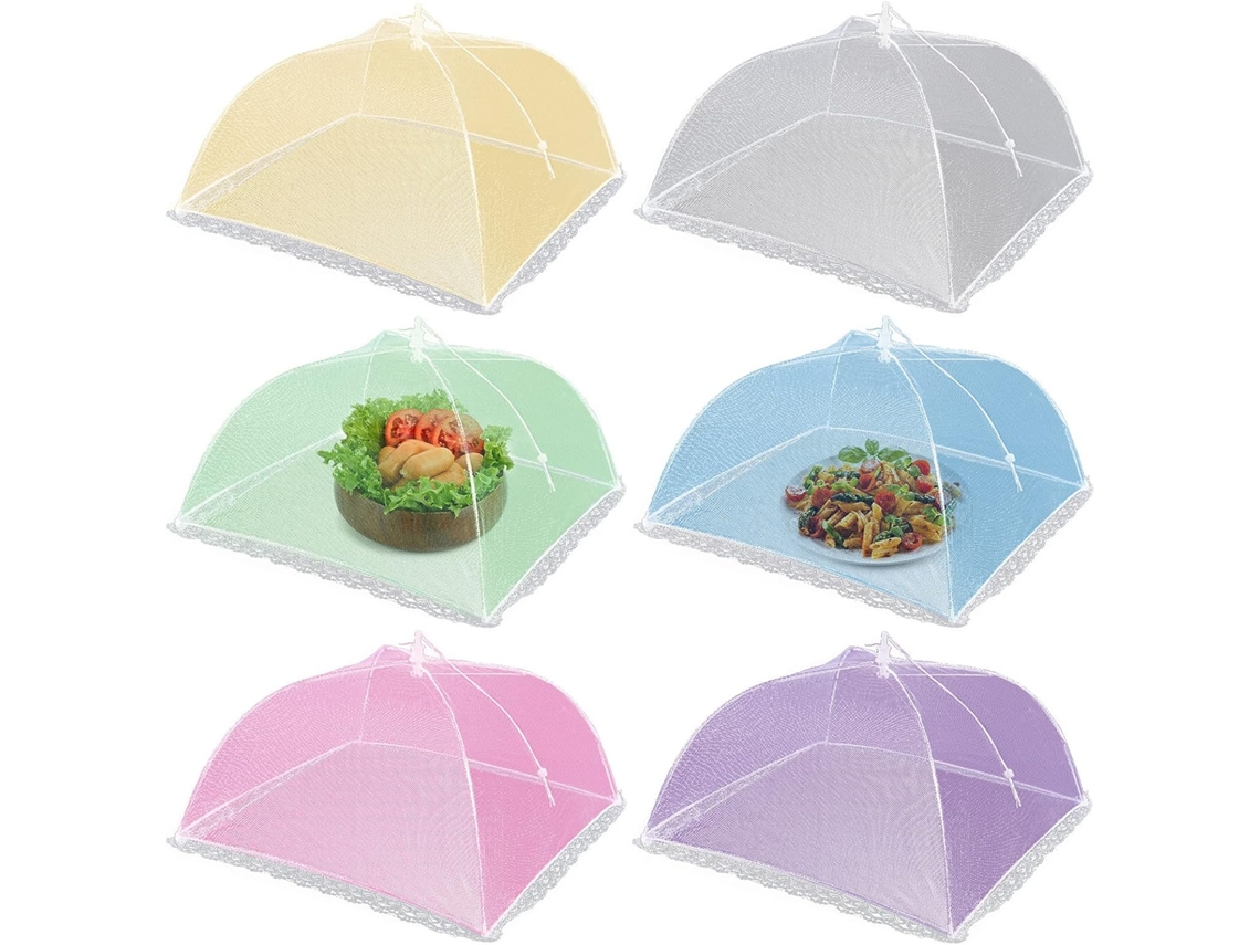 Peças Fruteleira Com Malha Anti Insetos, Tampa Para Comida, Ideal Para Piquenique E Churrasco (várias Cores)