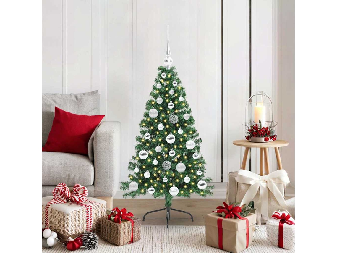 Vidaxl Árvore De Natal Artificial Pré-iluminada Verde 120 Cm Pvc