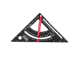 Régua Triangular de Carpintaria YURU em Liga de Alumínio Ajustável com Goniômetro e Escala Laser, 7 polegadas