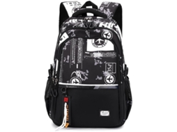 Mochila Escolar - Com Espaço Para Laptop De 15,6 Polegadas - Para Adolescentes E Meninos - Preto