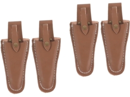 Conjunto de 4 Tesouras Topbathy Couro Bovino, Poda, Protetor Ponta, Estojo com Fecho | S/MARCA