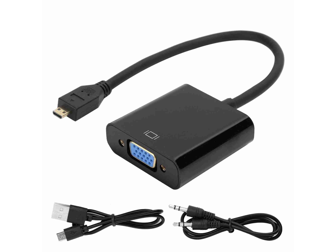 Conversor Adaptador De Vídeo Micro Hdmi Para Vga 1080p Para Raspberry Pi 4b