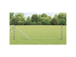 Vidaxl Cerca Hexagonal Com Poste 10 X 0,6 M Aço Galvanizado Prateado