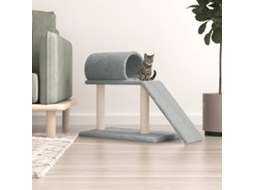 Vidaxl Postes Arranhadores P/ Gatos C/ Túnel/escada 55,5cm Cinza-claro