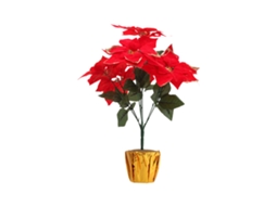 Laxiscreed Planta De Natal Poinsettia Artificial Em Vaso, Flores De Natal De Plástico E Espuma