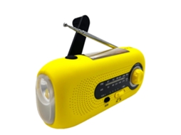 Rádio de Emergência AQUAFORGE com células solares e manivela, 2000mah, portátil, am/fm, amarelo