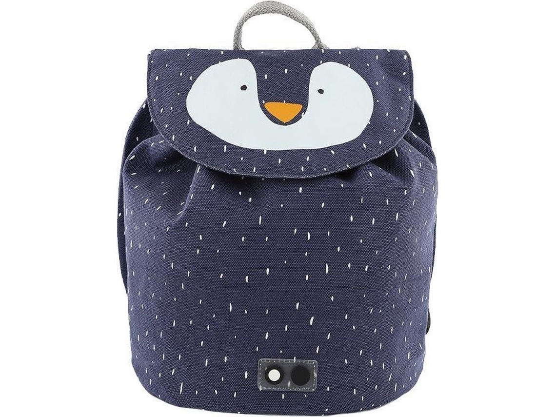 Mochila Escolar Trixie Mini, Modelo Sr. Pinguim, Azul, Impermeável.