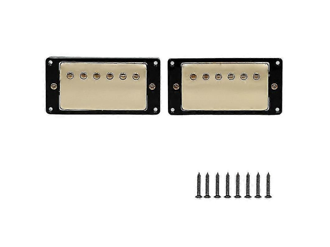 Conjunto de Captadores Humbucker para Guitarra Elétrica 50+52 Mm Bobina Dupla Dourado Compatível com Lp AQUAFORGE