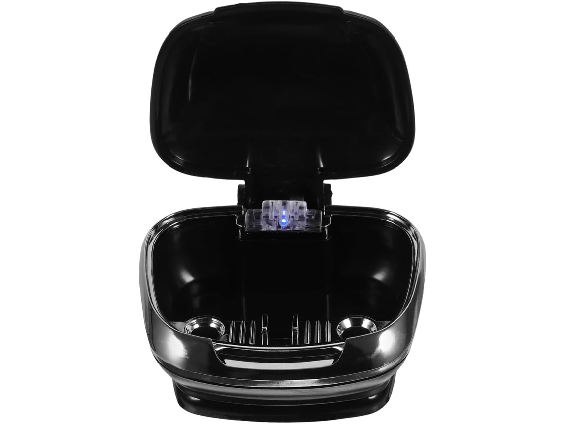 Cinzeiro Portátil Vanzack Para Carro, Preto Com Luz Led, Plástico, Mini À Prova D'água E Ventilado