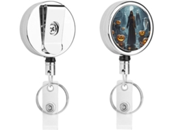 Porta Crachá Retrátil Compacto E Leve Em Metal, Com Clipe E Chaveiro, Ideal Enfermeiros, Professores E
