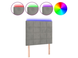 Cabeceira de Cama com Luzes Led Veludo Cinza claro MAISON EXCLUSIVE (80x5x118 cm)