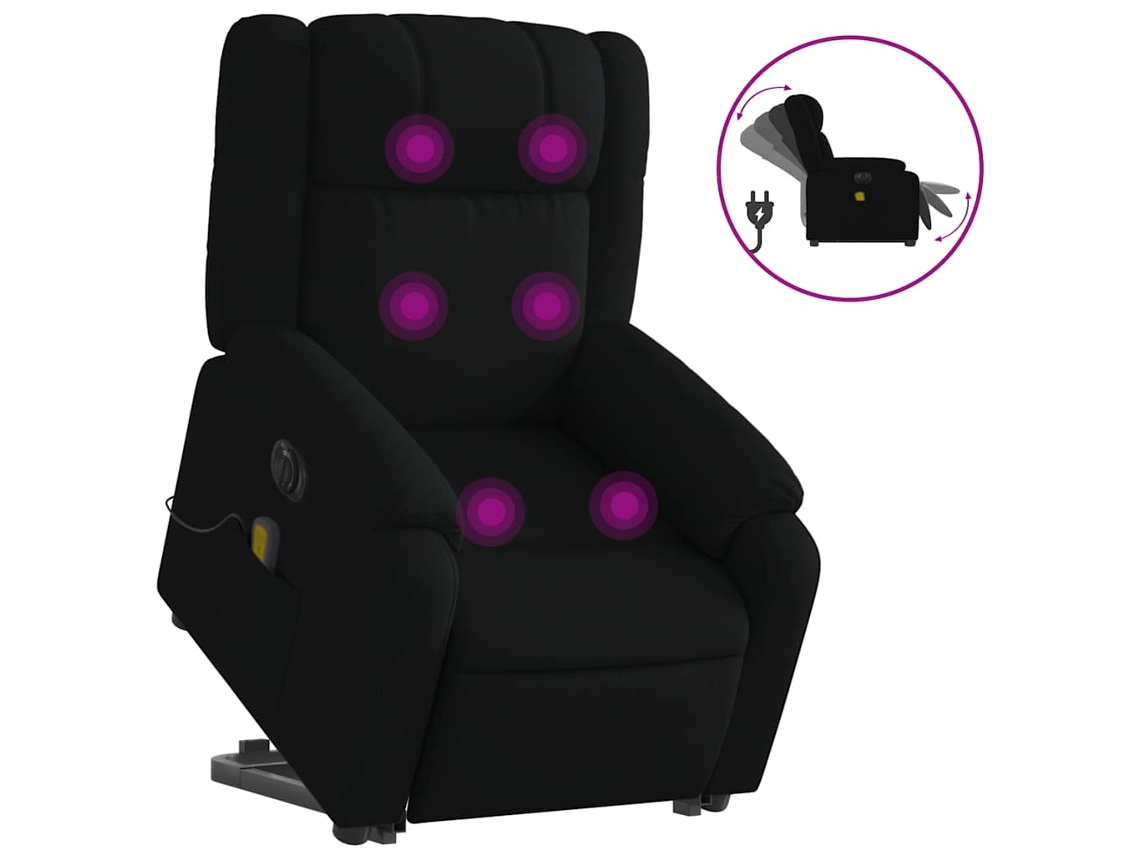 Electric Stand Up Massage Recliner Chair, Electric Stand Up Massage Recliner Chairs Vidaxl Preto Tecido