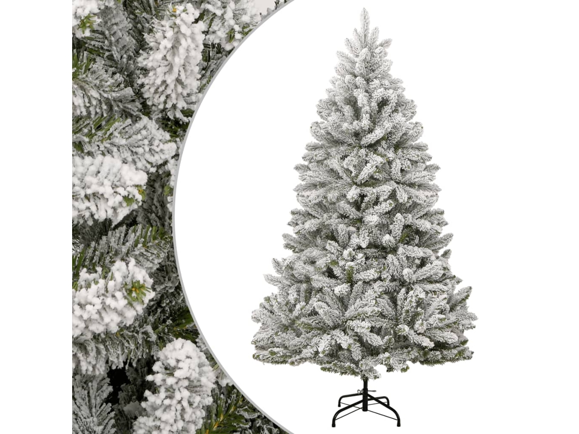 Árvore de Natal artificial articulada c/ flocos de neve VIDAXL (210 cm)