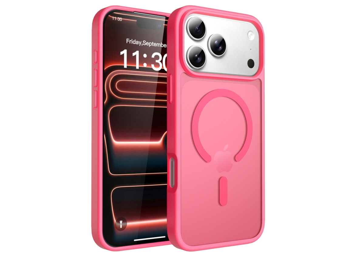 Capa De Celular Fosca, Magnética E Com Toque Aveludado, Resistente A Quedas.vermelho Rosado - Iphone 14 Plus