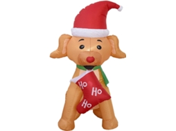 Cachorro De Natal Inflável, Decoração Interna Externa Com Inflação Rápida, Ideal Para Decoração De Natal E Ano Novo