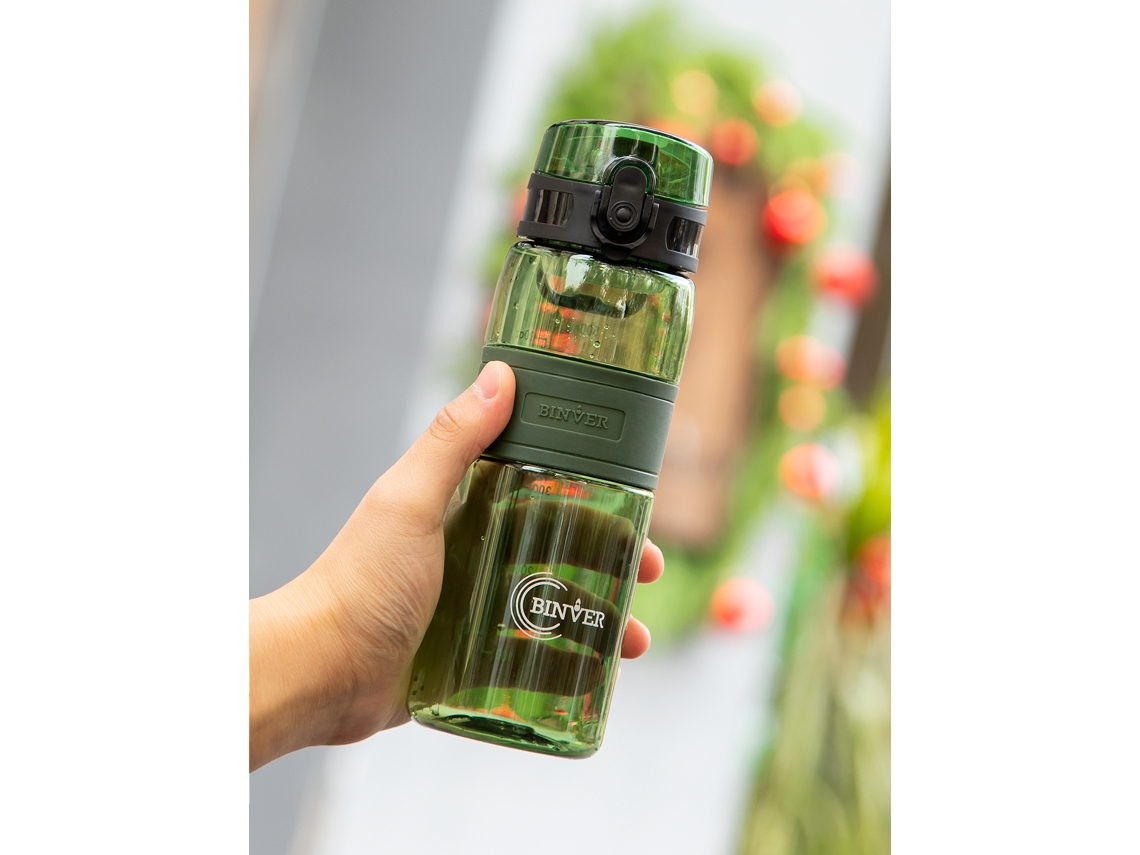 Garrafa de Água Esportiva Portátil À Prova de Vazamentos de 500 Ml com Filtro para Chá, Transparente MDUG (verde)