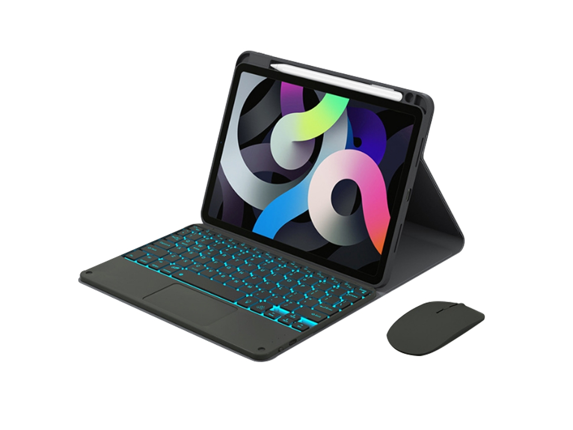 Capa Com Teclado Bluetooth Compatível Com Ipad Air 4 (10,9 Polegadas) - Tipo Folio, Mouse, Suporte Integrado, Porta-caneta