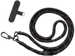 Cordão Transversal Para Celular Anti-perda, Preto, Ajustável, Com Fivela, Para Escalada, Corda Removível.