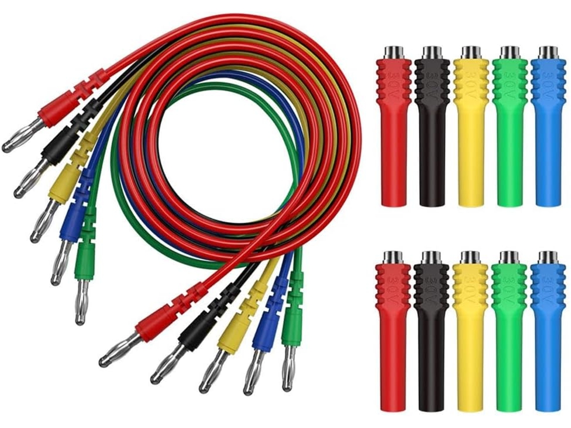 Kit Com 4 Cabos De Teste Magnéticos Banana Para Banana De 10 30 Ac/5 Mm, Com