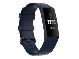 Lurelia Pulseira De Relógio Tpu 18 Mm Com Fivela Prateada, Compatível Fitbit Charge 4/ 3/ Se, Azul Marinho
