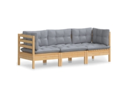 3-seater Garden Sofa, 3-seater Garden Sofas Vidaxl Cinzeto Madeira De Pinho (n/a)