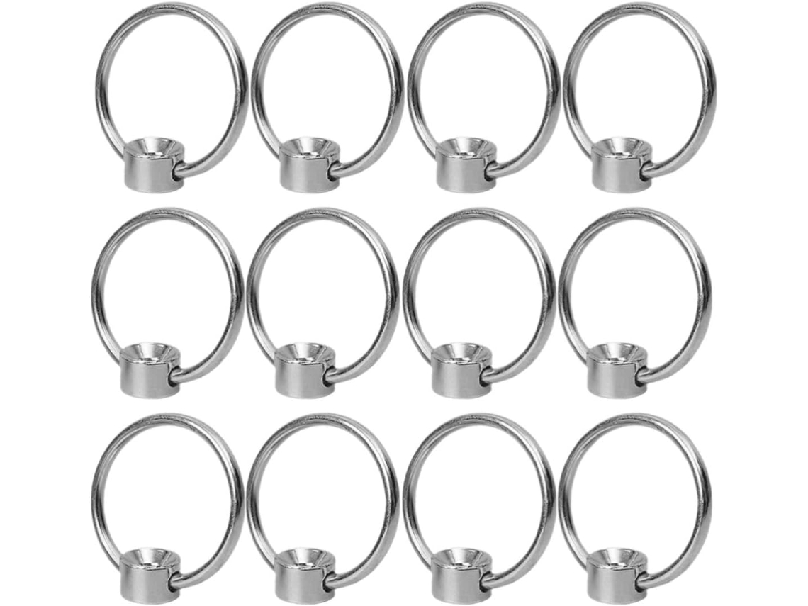 Healvian Conjunto De 12 Alças Anel Para Tábua Corte, Em Liga Metálica Prateada, Para Armários Domésticos E Tábuas De