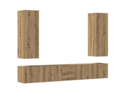 Tv Cabinet Set, Tv Cabinet Sets Vidaxl Marrom Madeira Processada (n/a)