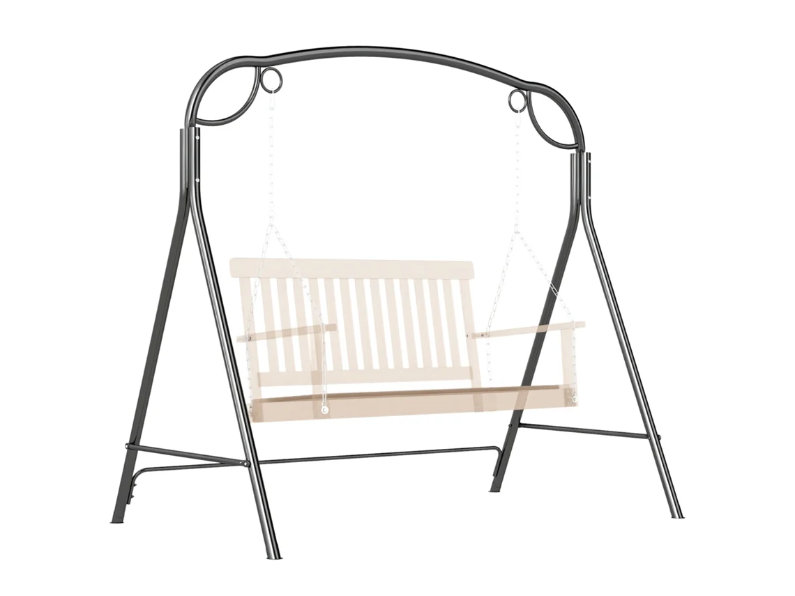 Suporte Para Baloiço De Metal Estrutura De Baloiço Resistente Com Pés Em Forma De A Carga 220 Kg 172x126x170 Cm Bronze