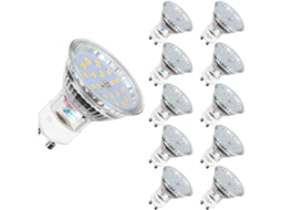 Pacote Com 10 Lâmpadas Led Gu10 De 5 W Equivalente A Lâmpadas Halógenas De 60 W 560 Lm Branco Frio 6000 K Não Reguláveis Brilvibera