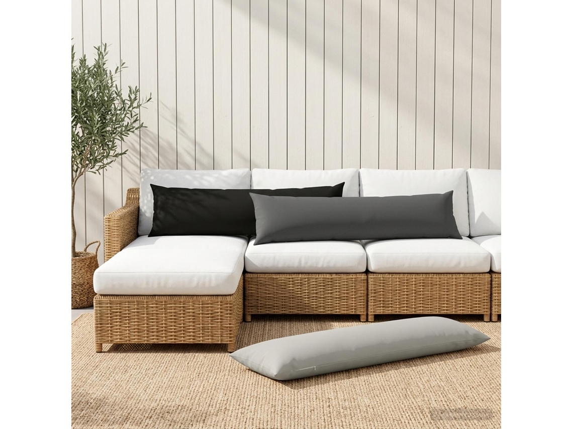 Vidaxl Capa Almofada 2 Pcs Heerlen Cinzento 40 X 145 Cm Poliéster