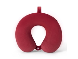 Travesseiro de Viagem AQUAFORGE em espuma viscoelástica, formato U, para massagem cervical, cinza claro