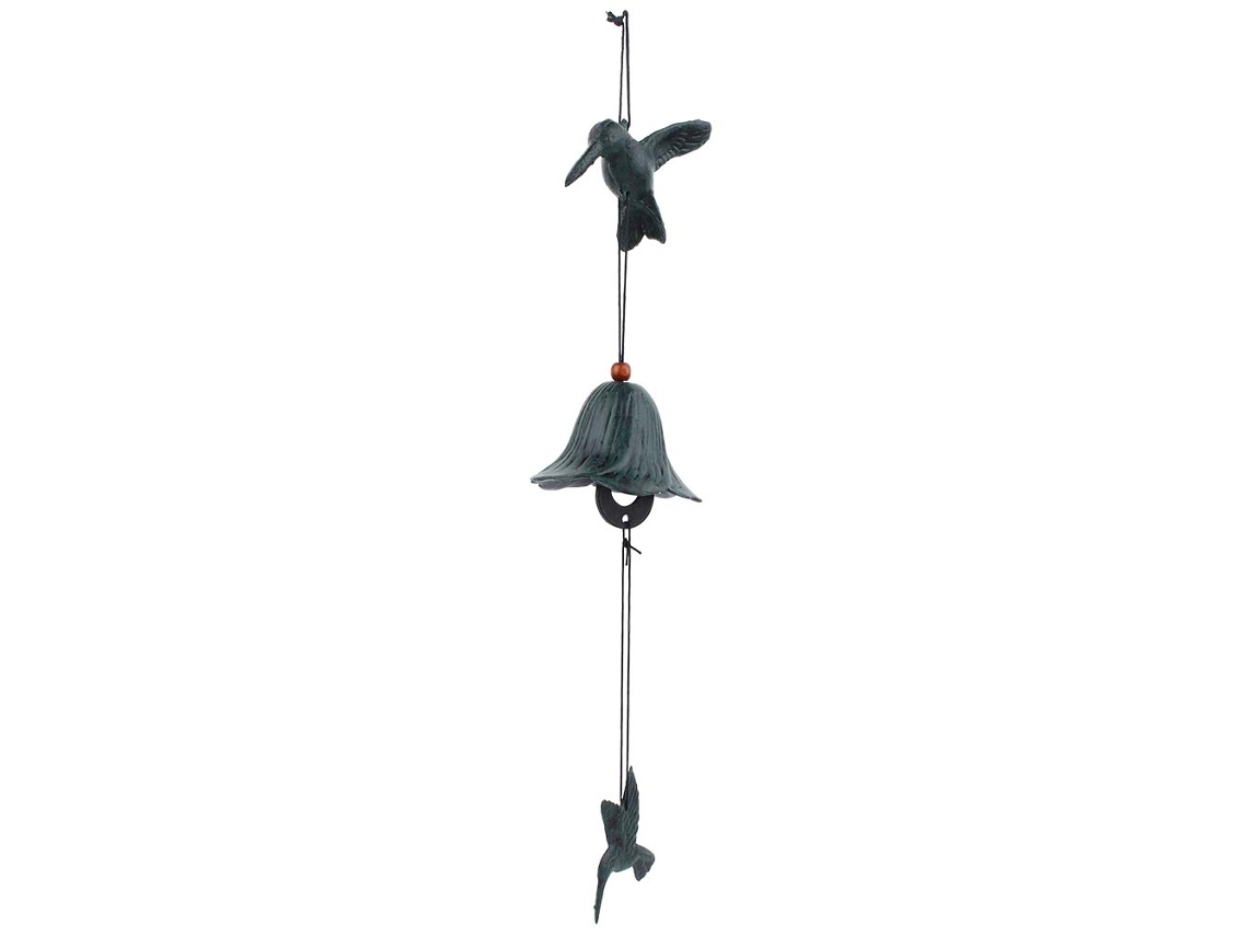Sinite de metal em forma de pássaro pendurado para decoração de jardim e casa verde S/MARCA